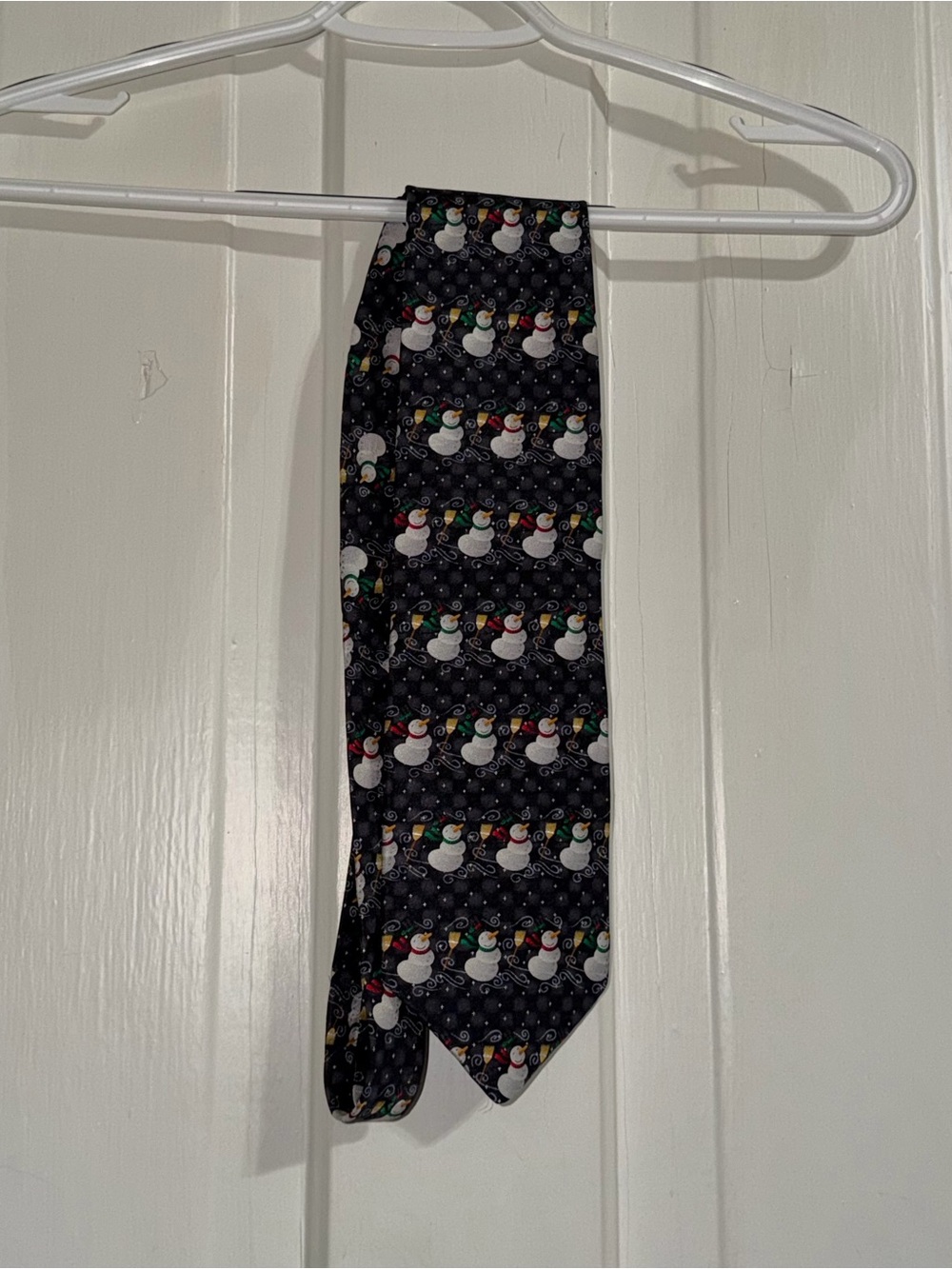 Men's snowman black tie Christmas winter Black Holiday Snowman Tie